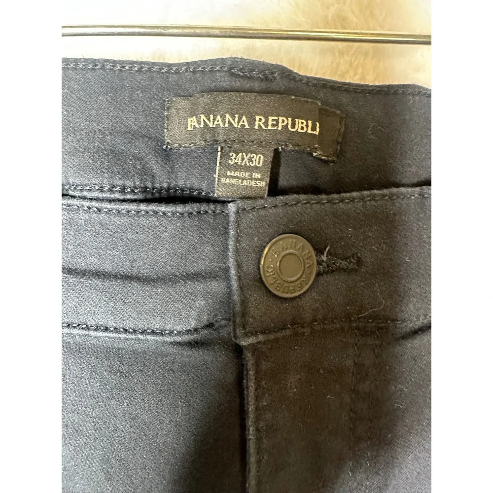Banana Republic Mens 34x30 Black Straight Leg 5-Pocket Pants Chinos 0572